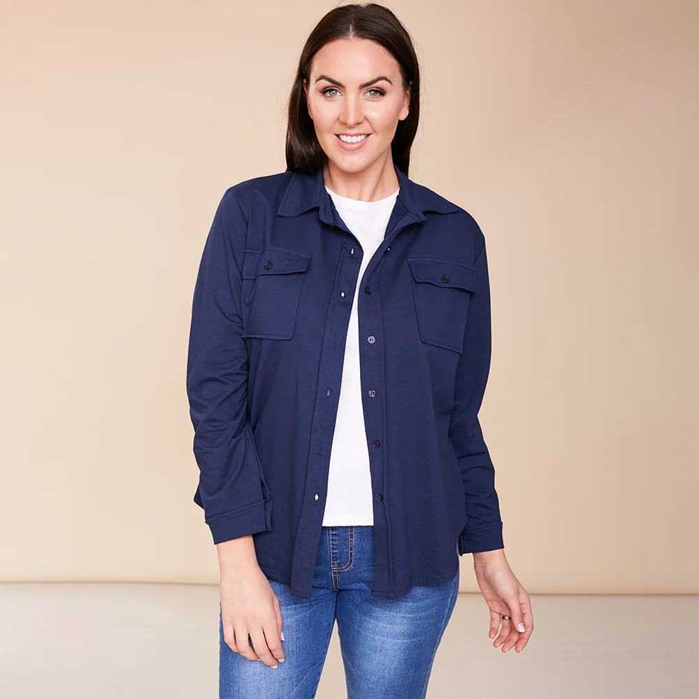 Jodie Jersey Shirt (Navy) - Image 11