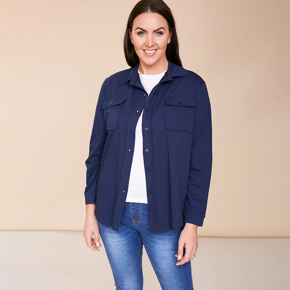 Jodie Jersey Shirt (Navy) - Image 12