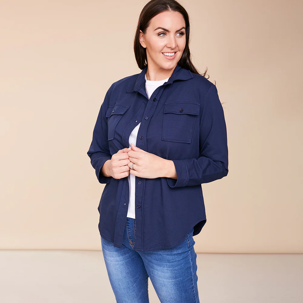 Jodie Jersey Shirt (Navy) - Image 3