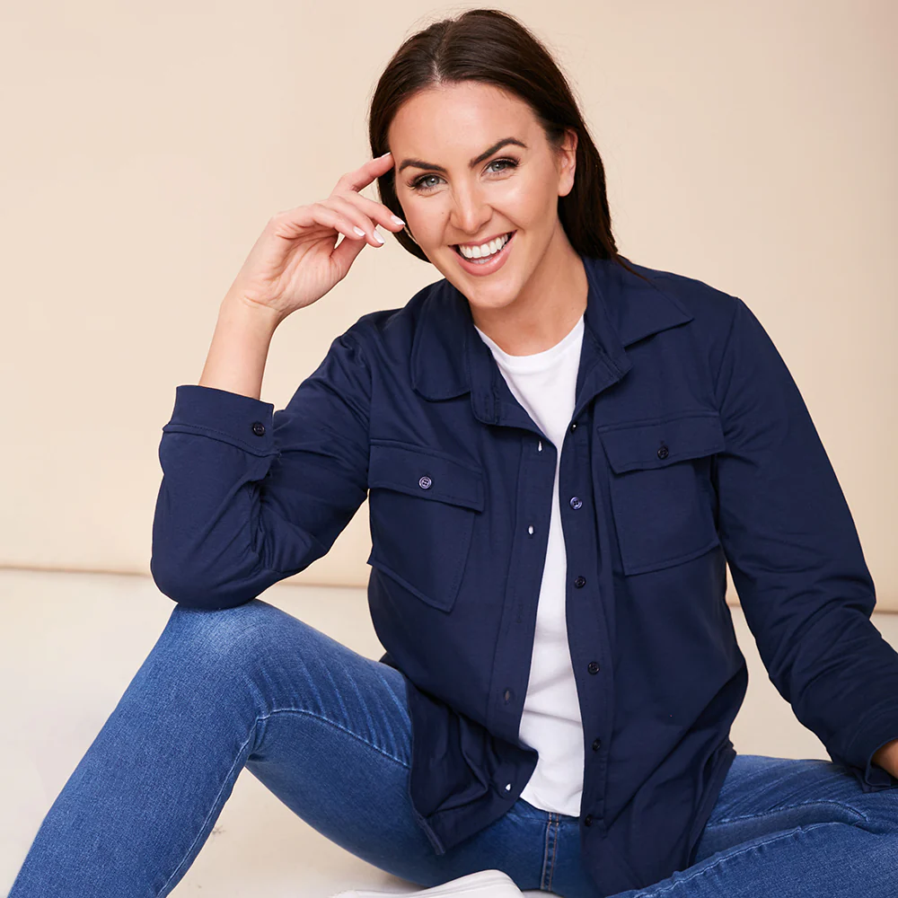 Jodie Jersey Shirt (Navy) - Image 4