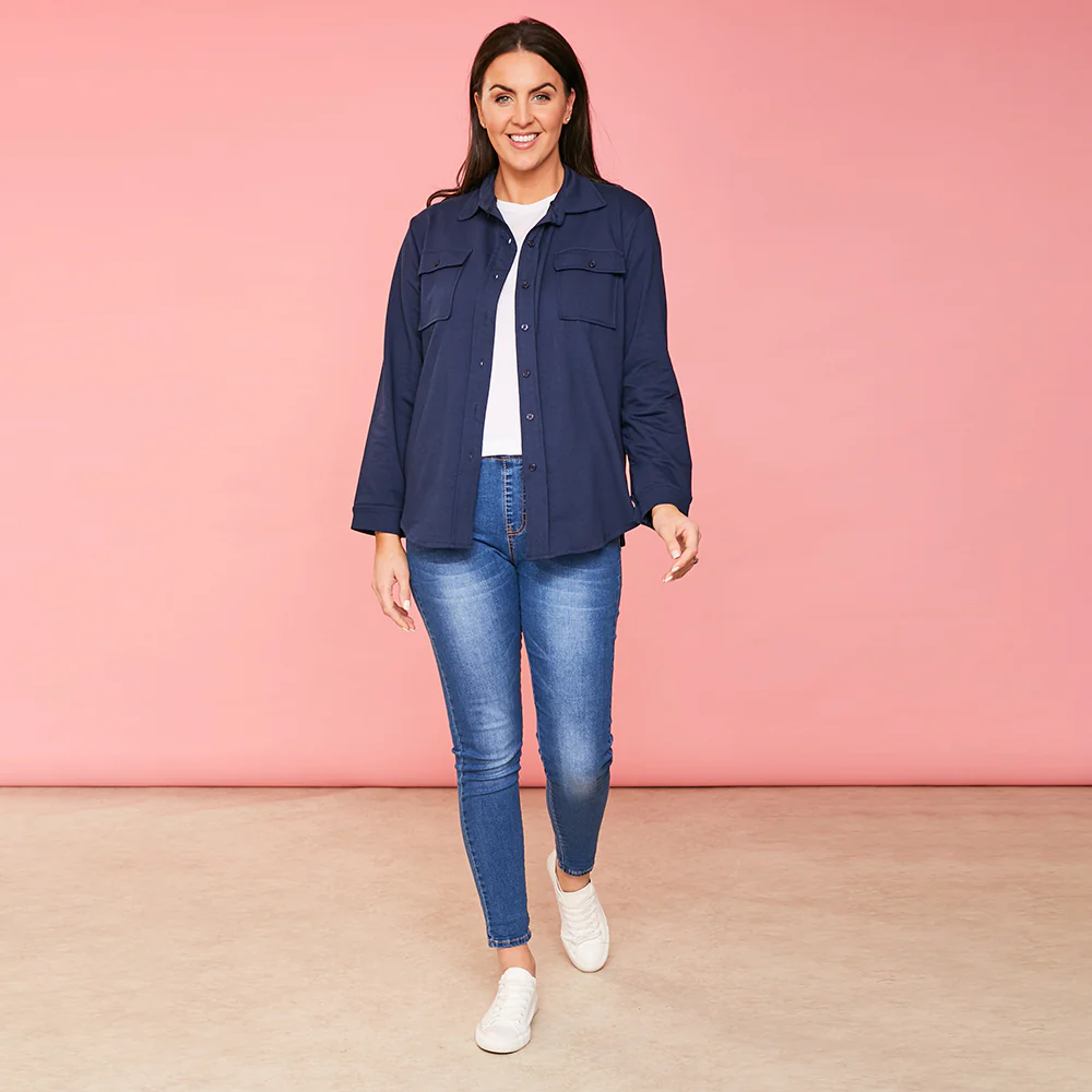 Jodie Jersey Shirt (Navy) - Image 6
