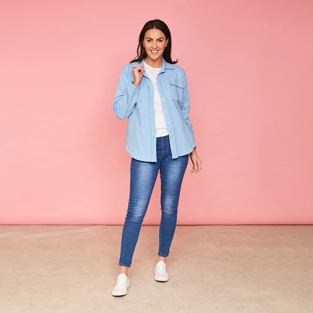 Jodie Jersey Shirt (Sky Blue) - Image 6