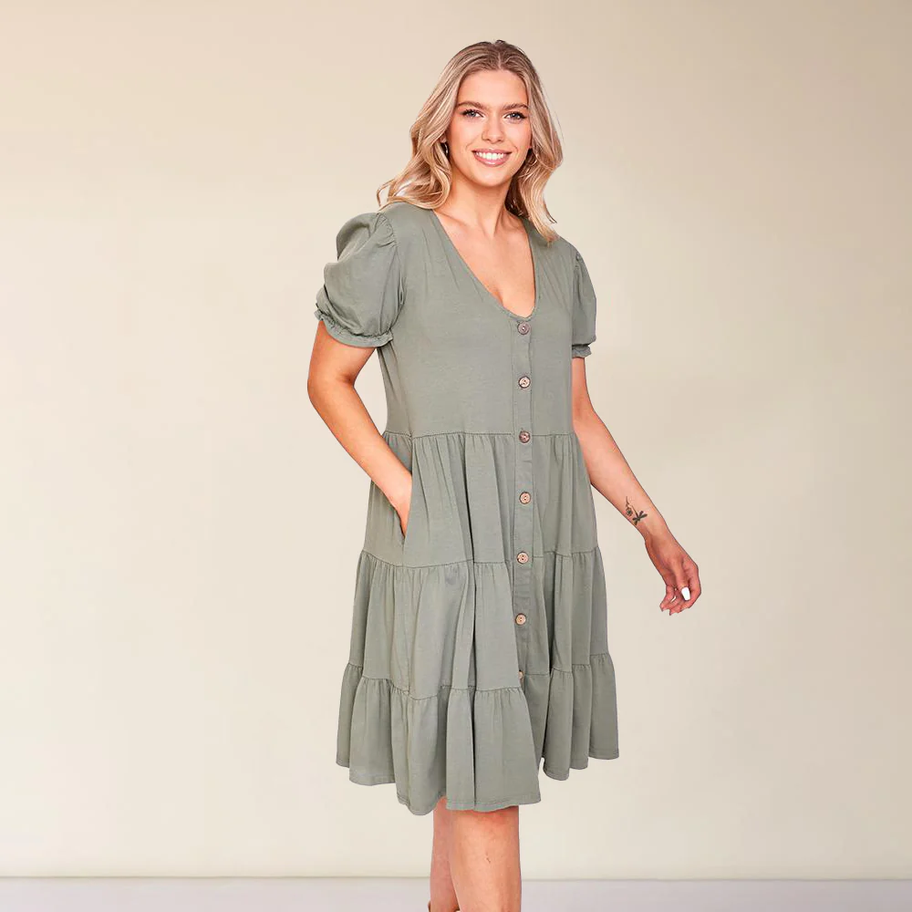 Jordyn Dress (Khaki) - Image 2