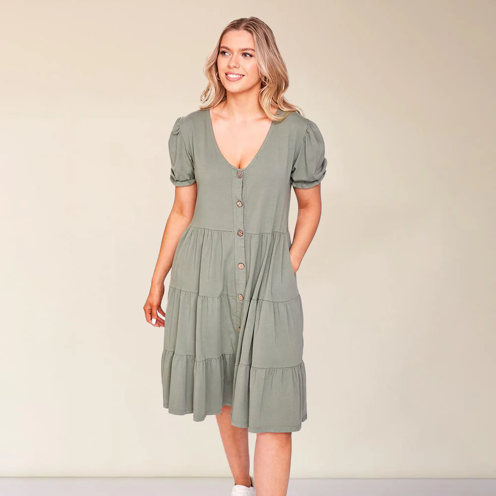 Jordyn Dress (Khaki) - Image 5