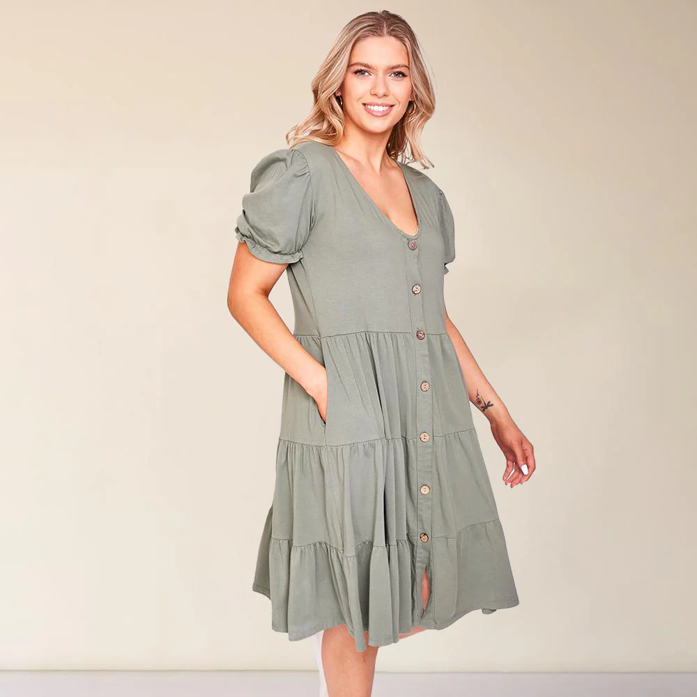 Jordyn Dress (Khaki) - Image 6
