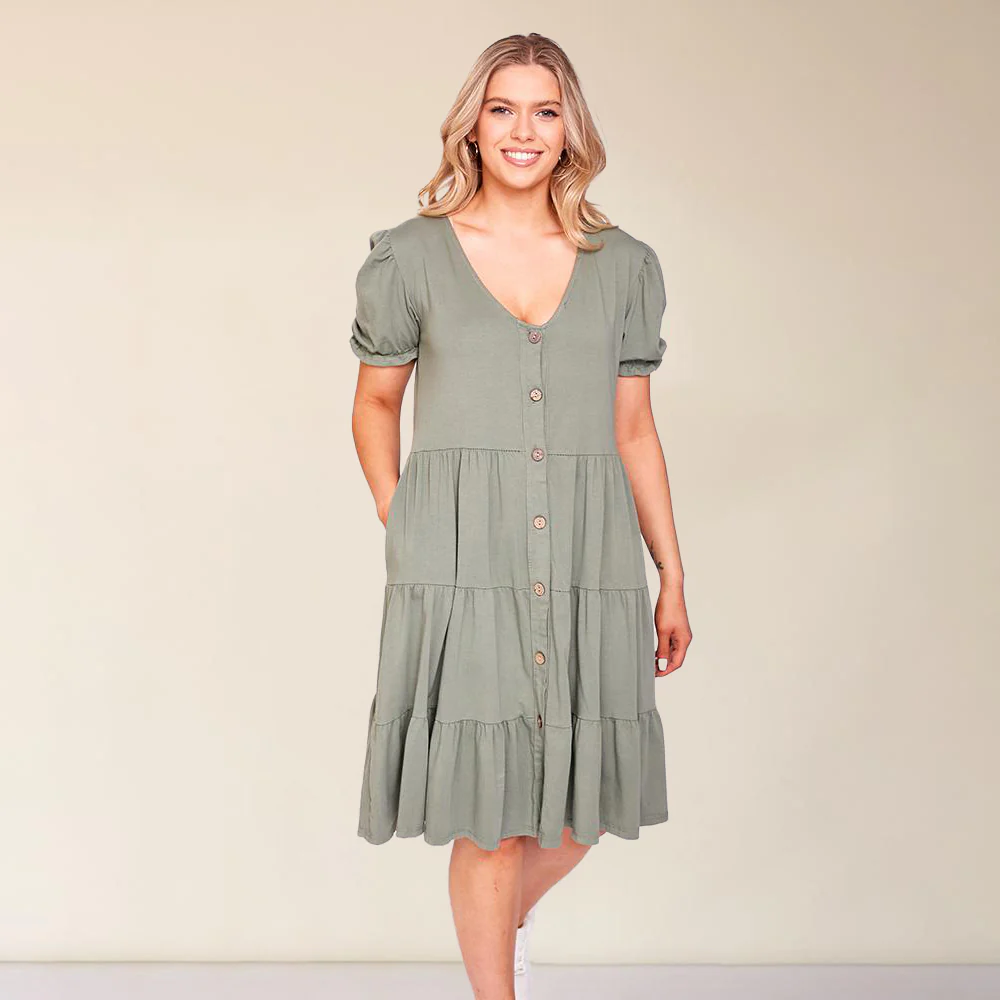 Jordyn Dress (Khaki) - Image 7