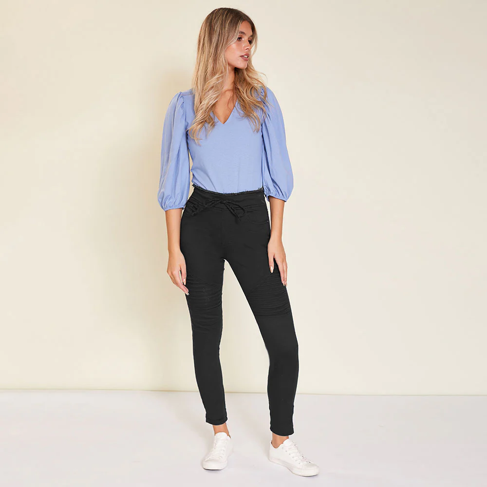 Kellie Biker Jeans (Black) - Image 2