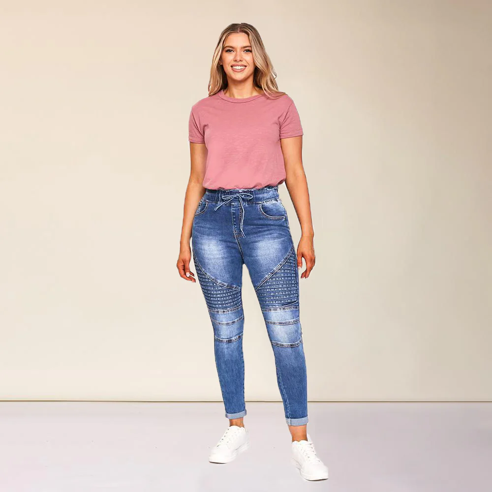 Kellie Biker Jeans (Blue) - Image 2