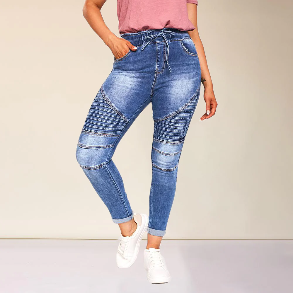 Kellie Biker Jeans (Blue) - Image 8