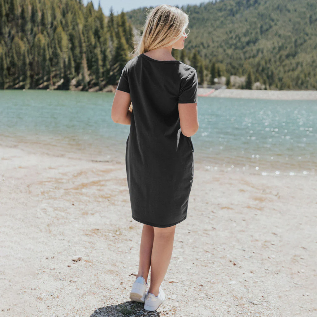 Kinsley T-Shirt Dress (Black) - Image 10