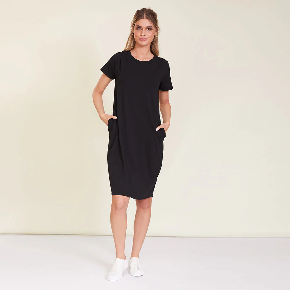 Kinsley T-Shirt Dress (Black) - Image 2