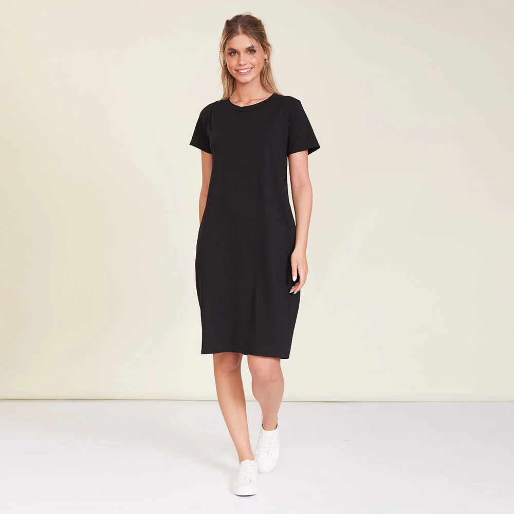 Kinsley T-Shirt Dress (Black) - Image 4