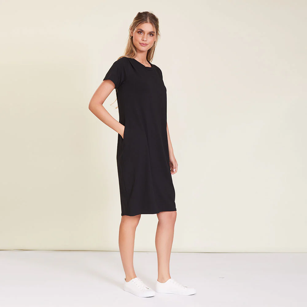 Kinsley T-Shirt Dress (Black) - Image 7