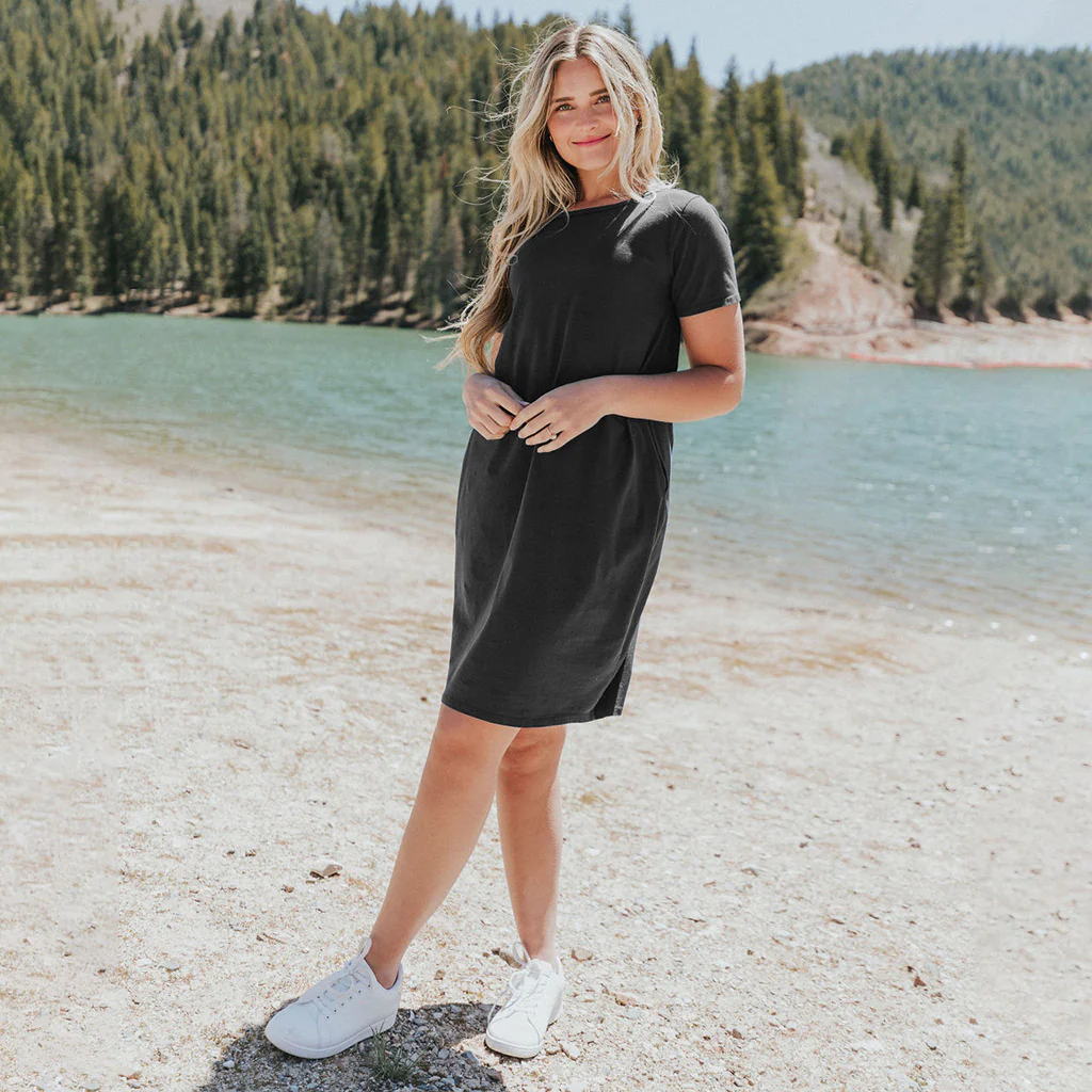 Kinsley T-Shirt Dress (Black) - Image 8
