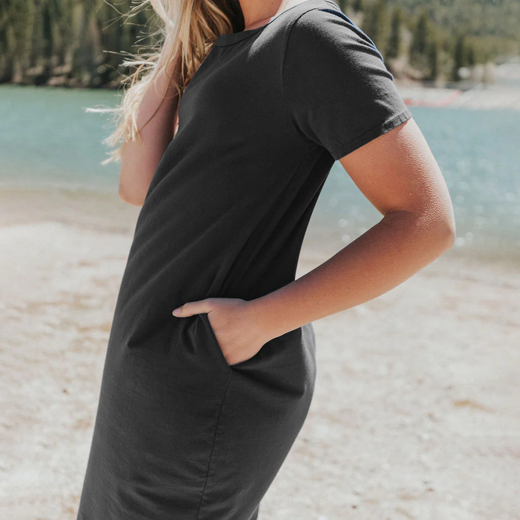 Kinsley T-Shirt Dress (Black) - Image 9