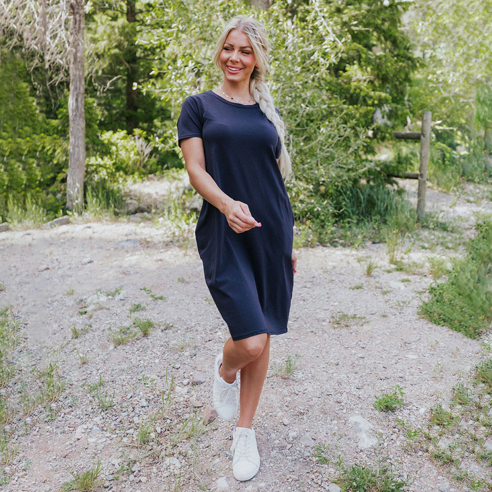 Kinsley T-Shirt Dress (Navy)