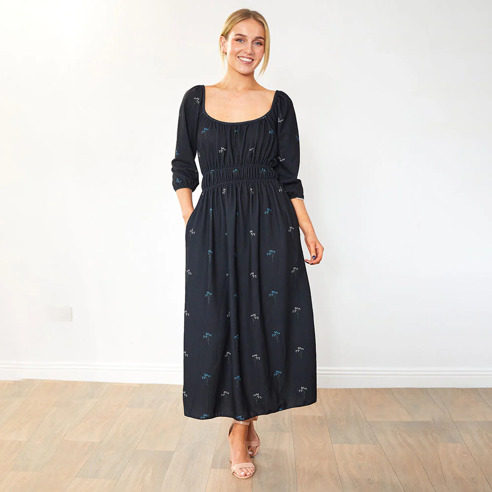 Lara Dress (Black Floral) - Image 3
