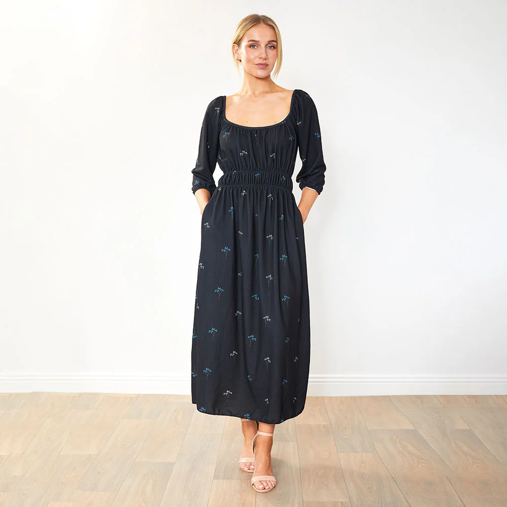 Lara Dress (Black Floral) - Image 4