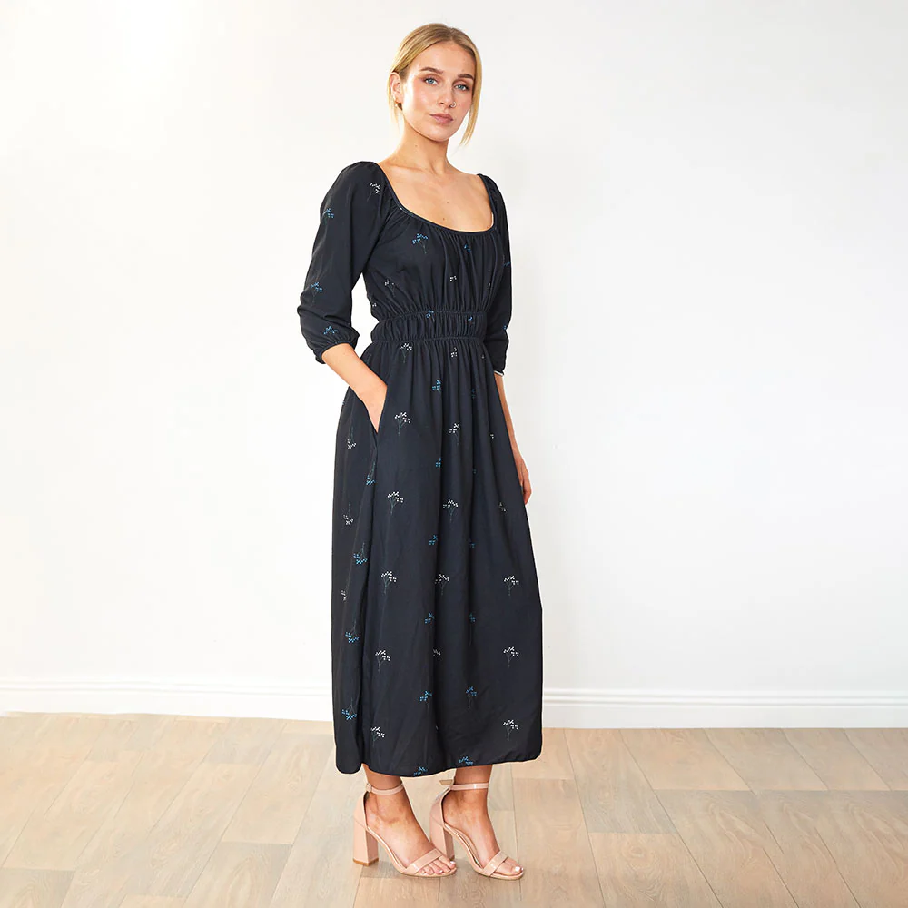 Lara Dress (Black Floral) - Image 5