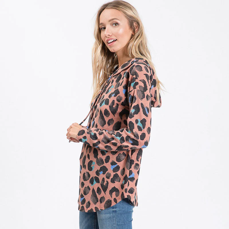 Lara Leopard Hoody Mauve - Image 6