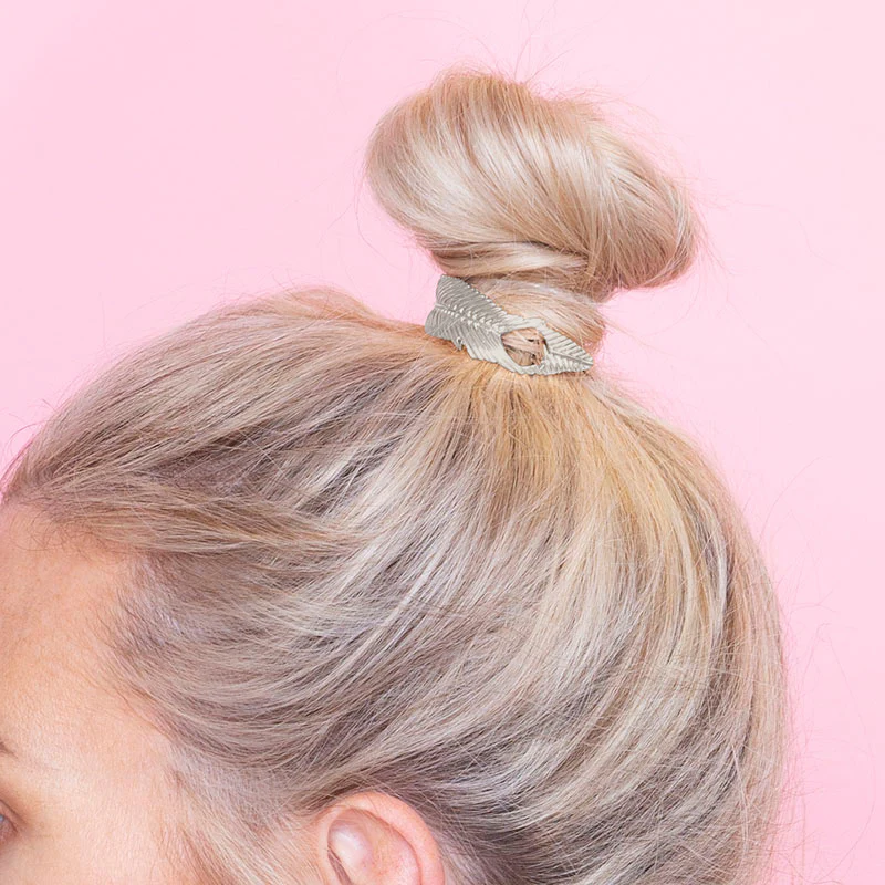 Lauren Feathered Messy Bun (Silver) - Image 3
