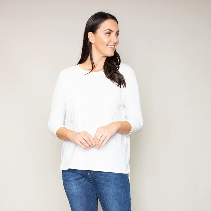 Perry Relaxed Fit V Neck (Vanilla) - Image 9