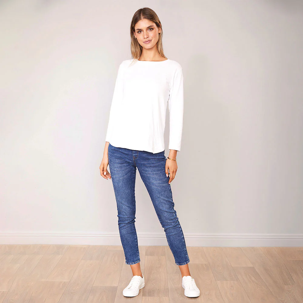 Lea Top Crew Neck (White) - Image 4