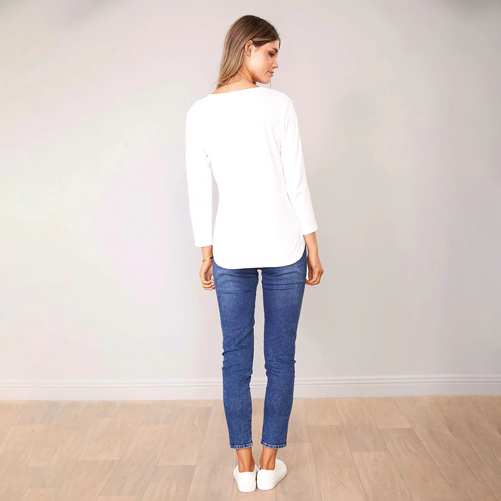 Lea Top Crew Neck (White) - Image 6