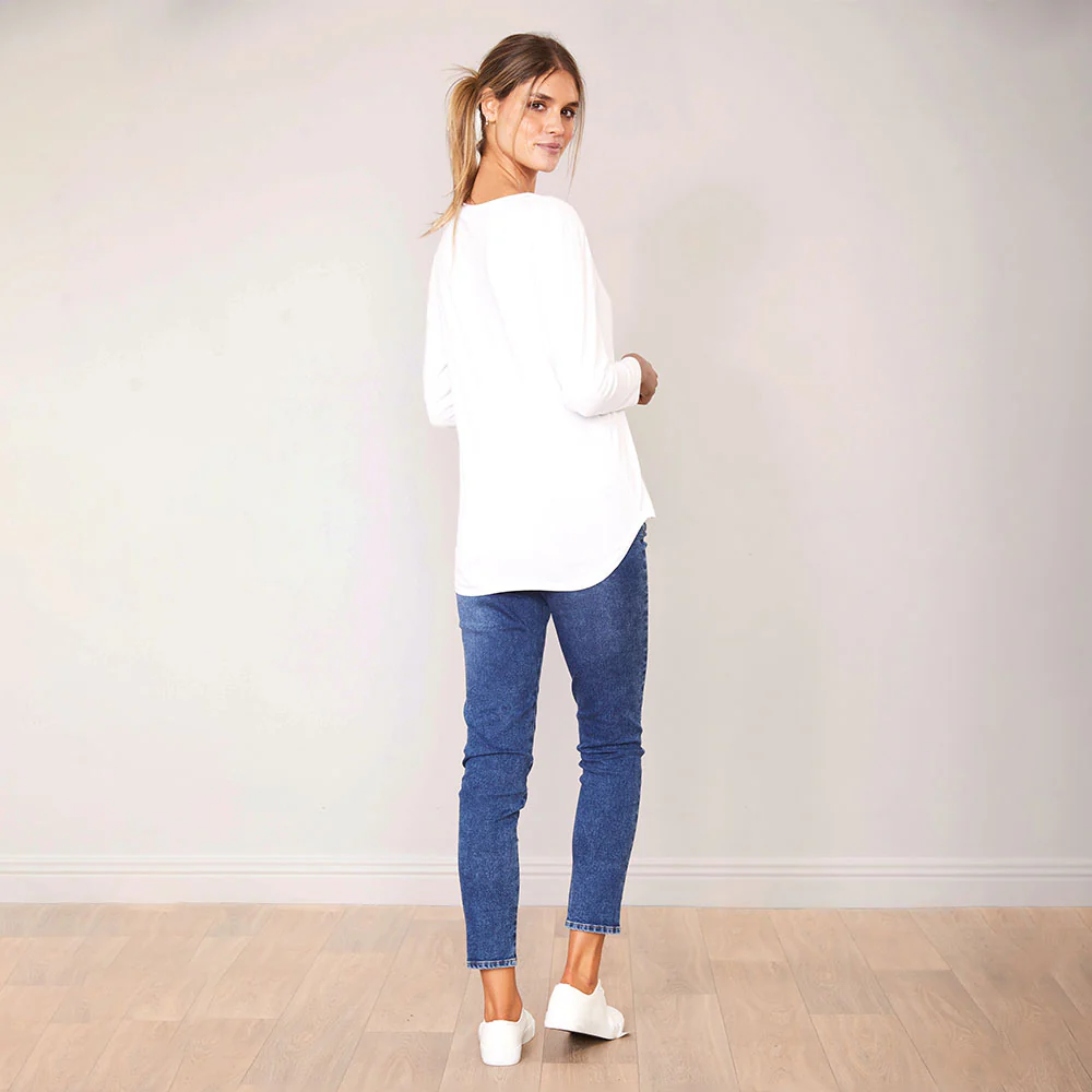 Lea Top V Neck (White) - Image 4