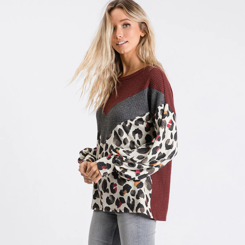 Leah Leopard Jumper Burgundy - Image 6