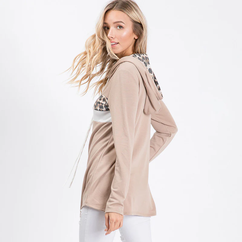 Lena Leopard Hoody Beige - Image 2