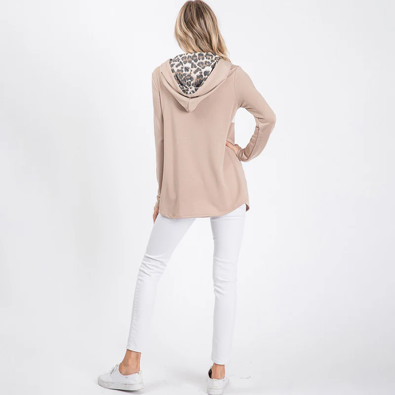 Lena Leopard Hoody Beige - Image 3