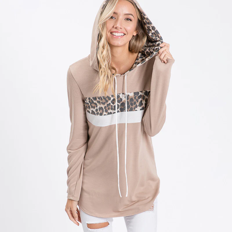 Lena Leopard Hoody Beige - Image 4