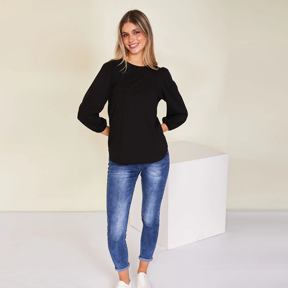 Leon Crew Neck Top (Black) - Image 6