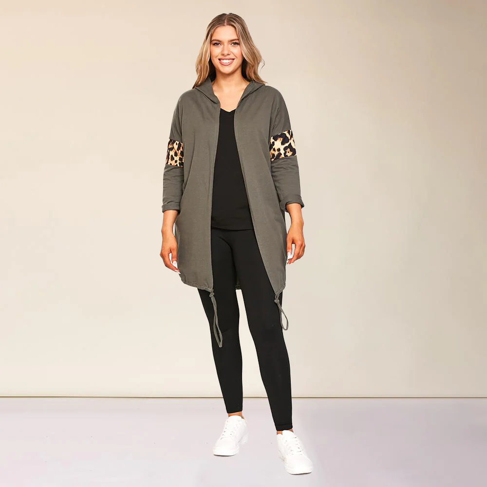 Rosie Leopard Hoody (Khaki) - Image 10