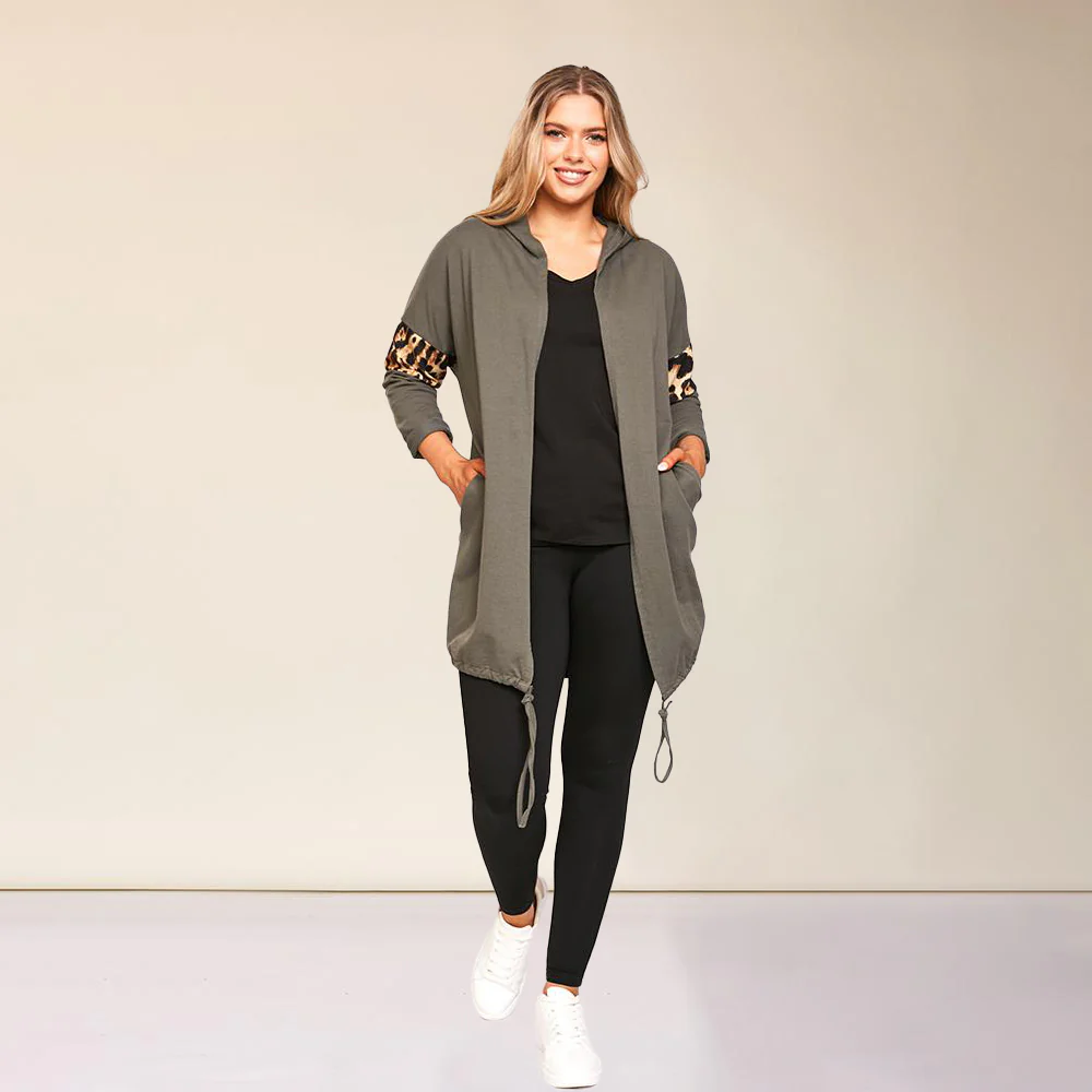 Rosie Leopard Hoody (Khaki) - Image 12