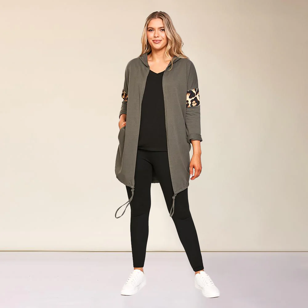 Rosie Leopard Hoody (Khaki) - Image 13