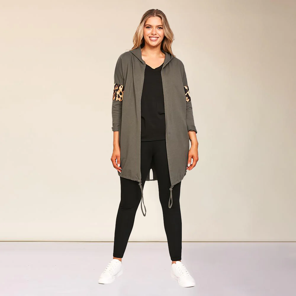 Rosie Leopard Hoody (Khaki) - Image 14