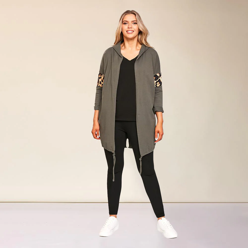 Rosie Leopard Hoody (Khaki) - Image 15