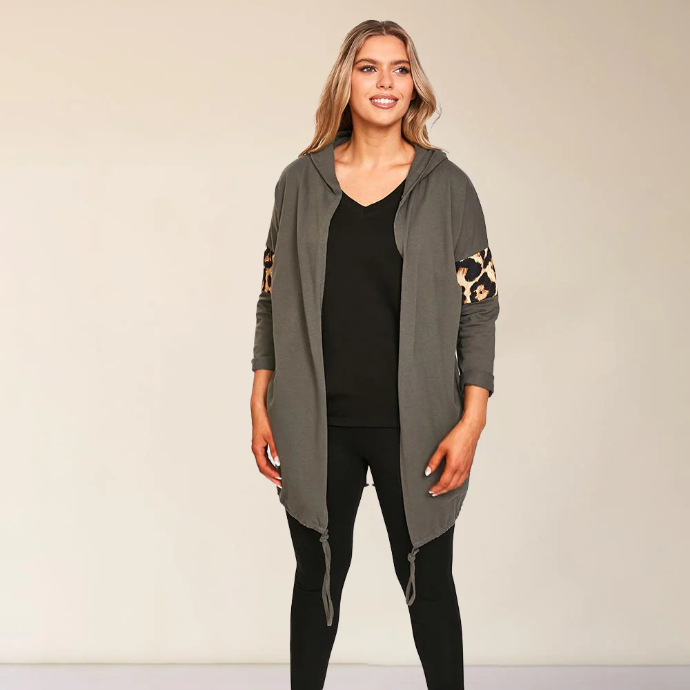 Rosie Leopard Hoody (Khaki) - Image 19