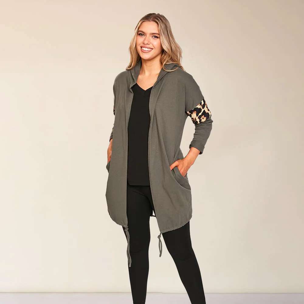 Rosie Leopard Hoody (Khaki) - Image 20