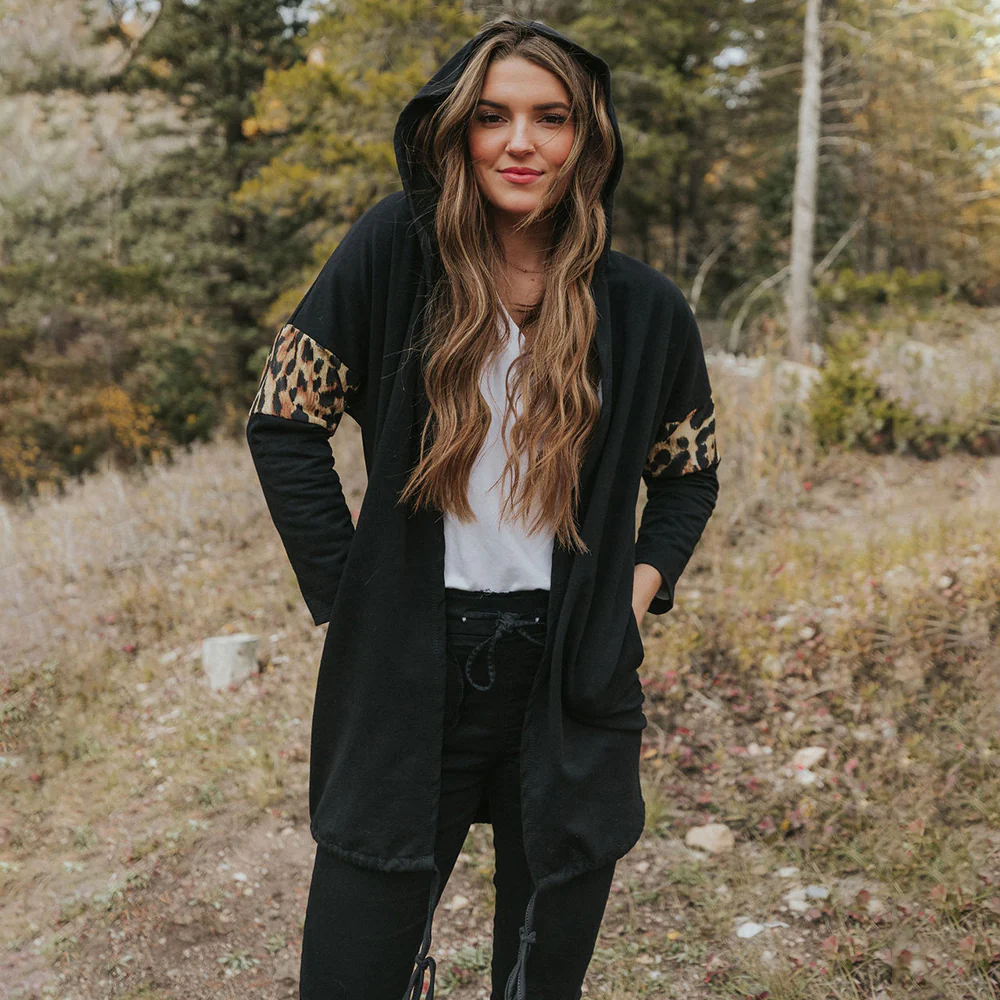 Rosie Leopard Hoody (Black) - Image 2