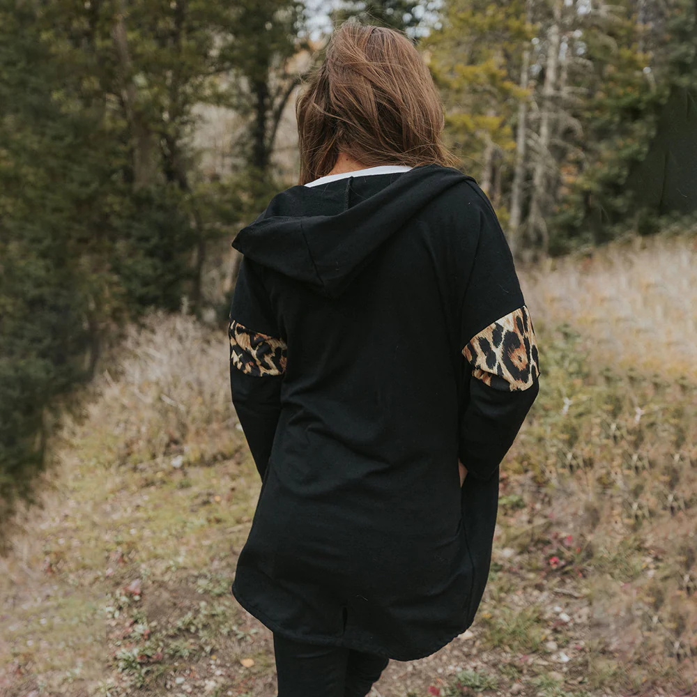Rosie Leopard Hoody (Black) - Image 5