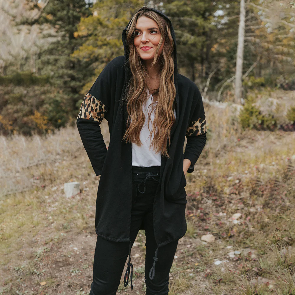 Rosie Leopard Hoody (Black) - Image 8