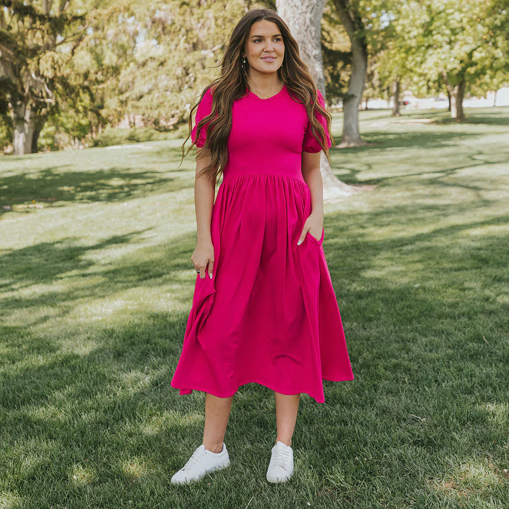 Lois Dress (Fuchsia) - Image 3