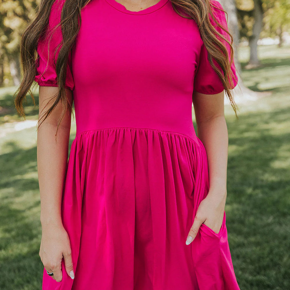 Lois Dress (Fuchsia) - Image 4