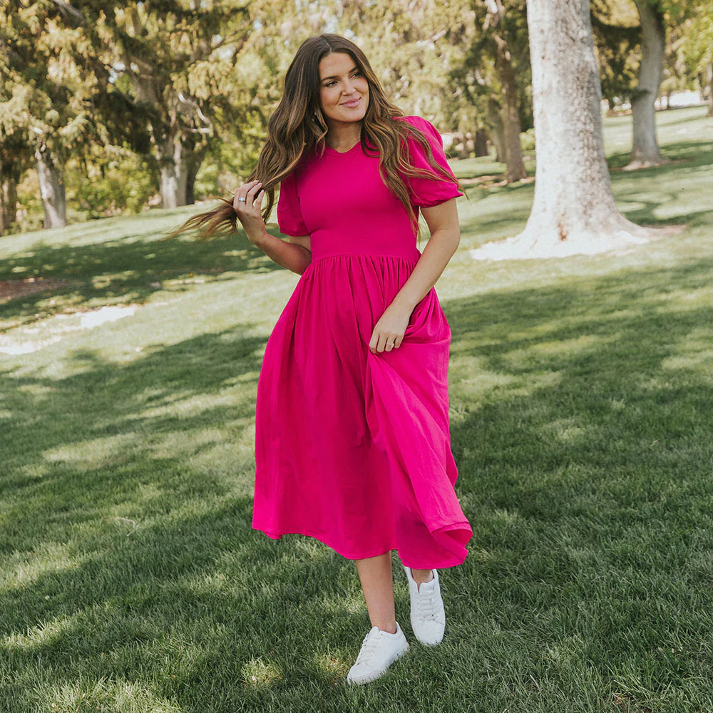 Lois Dress (Fuchsia) - Image 6