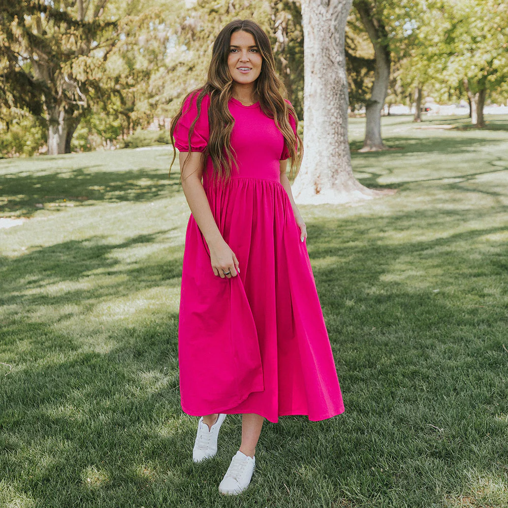 Lois Dress (Fuchsia) - Image 7
