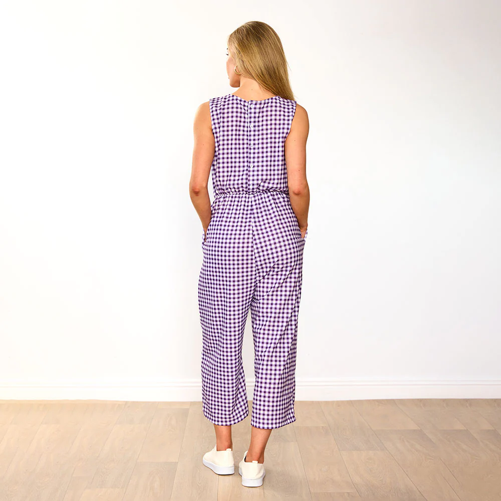 Lottie Jumpsuit (Purple Checkered) - Image 10