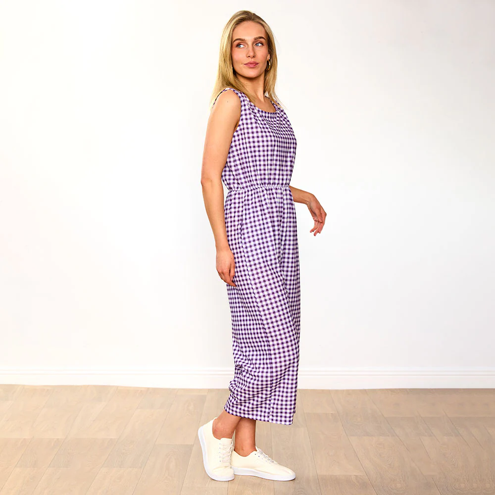 Lottie Jumpsuit (Purple Checkered) - Image 9